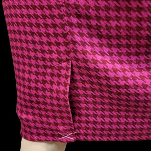 Vintage Magenta Houndstooth Merona Pencil Skirt Size 4 - Picture 13 of 15